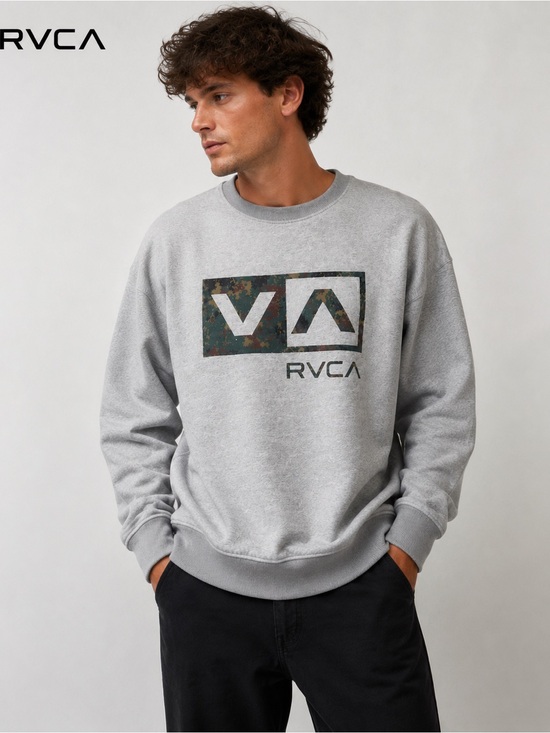 RVCA Other - Men’s RVCA Gray Camo VA Logo Crewneck Sweatshirt Size Large